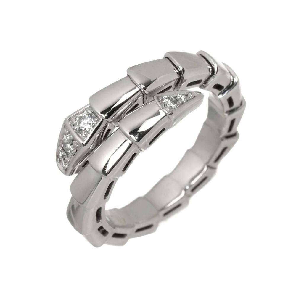 Bulgari BVLGARI Serpenti Viper Ring #48-50 Diamond 18K WG White Gold 750